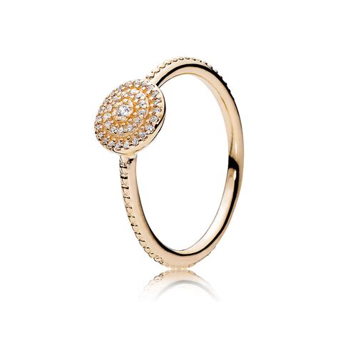 Radiant Elegance Ring, 14K Gold & Clear CZ | PANDORA Jewelry US