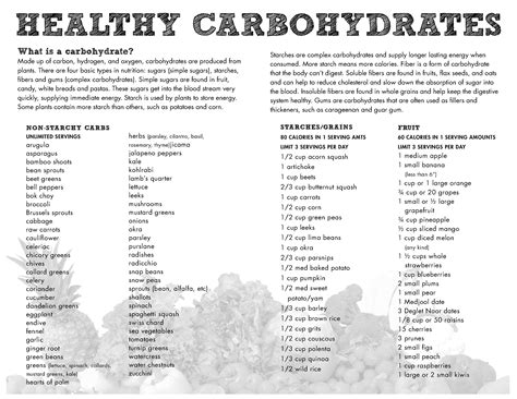 Printable List Of Complex Carbohydrates, Starch occurs naturally in ...