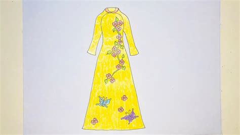 VẼ ÁO DÀI TRUYỀN THỐNG VIỆT NAM PHẦN 1 | draw Vietnamese traditional long dress - YouTube