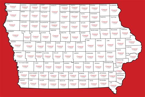 Iowa County Map Without Names | Map England Counties and Towns