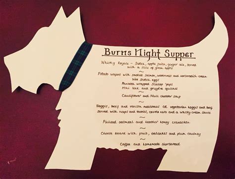 Burns Night Menu | Burns night menu, Burns day, Robert burns day