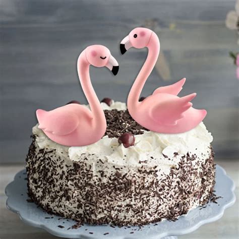 Flamingo Cake Decoration Pink Sitting Flamingo Cake Acrylic Square ...