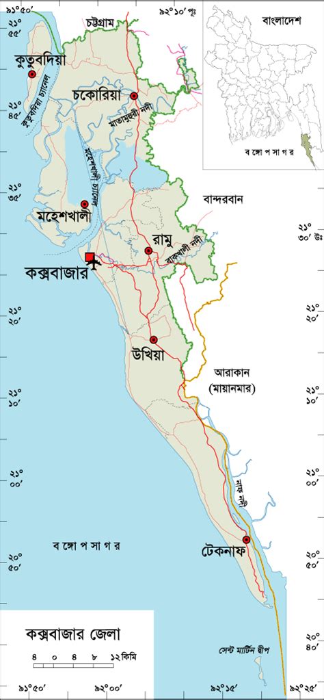 Bangladesh Map All: Cox's Bazar Map