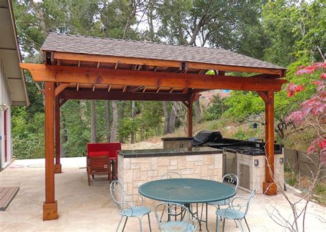 Covered pergolas for an outdoor kitchen