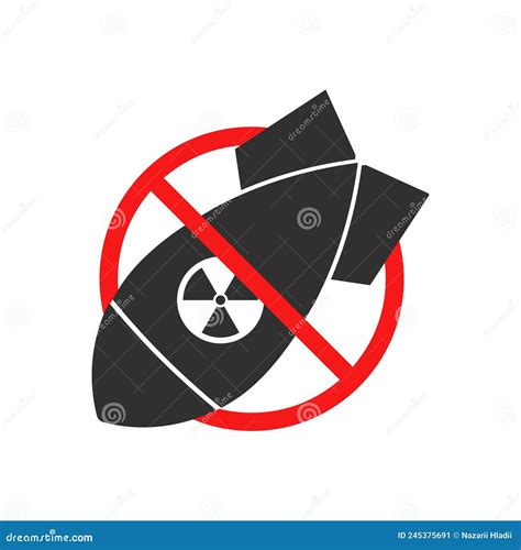 Banned Falling Radioactive Nuke Bomb Icon Design. Stock Vector - Illustration of atom, falling ...