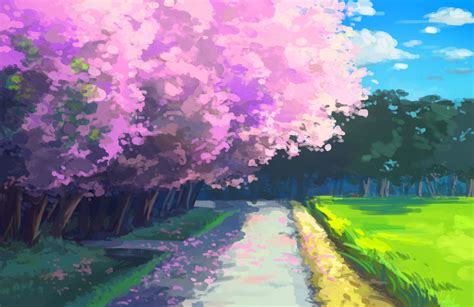 Anime Cherry Blossom Wallpaper - WallpaperSafari