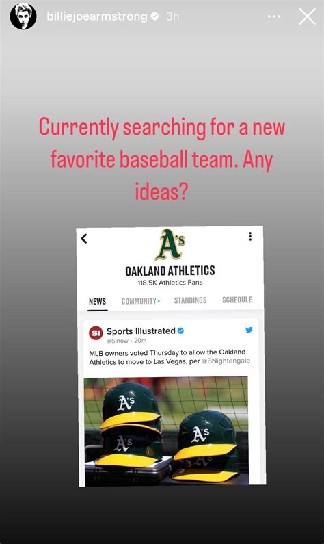 Billie Joe from Green Day : r/OaklandAthletics