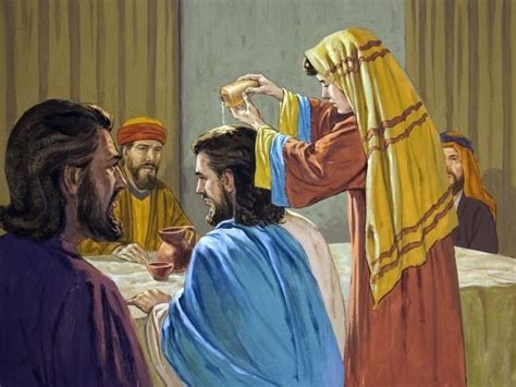 jesus anointed at bethany | Mary anoints Jesus head at Bethany | Bible pictures, Jesus, Bride of ...