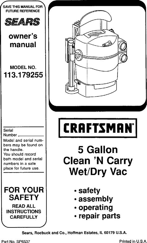 Craftsman 113 179255 Users Manual