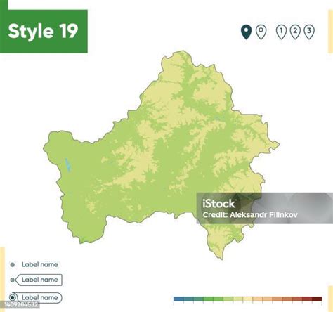 Bryansk Region Russia High Detailed Physical Map Vector Map Dem Map ...