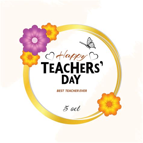 Happy teacher's day Goldin frame 11164307 Vector Art at Vecteezy