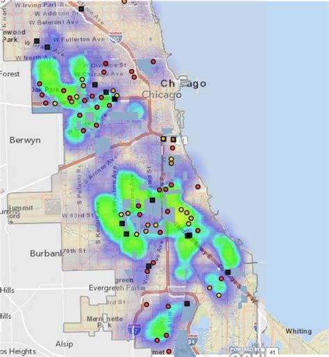 Chicago Public School closings laid over the Chicago Homicide Heat Map [1000x1088] : MapPorn