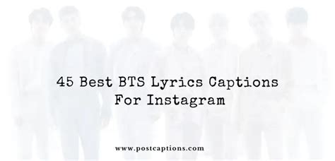 45 Best BTS Lyrics Captions for Instagram - PostCaptions.com