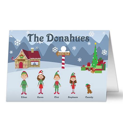 Family Cartoon Character Personalized Christmas Cards