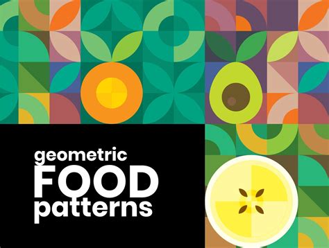 Geometric food patterns | Food patterns, Geometric vector, Food graphic ...