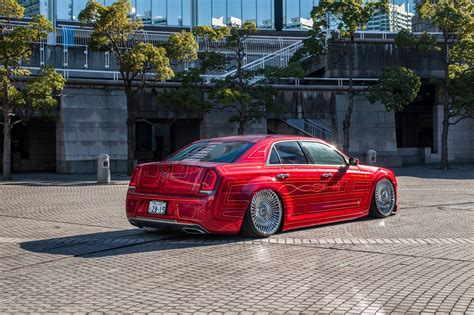 Red Chrysler 300 Living the Lowered Life and Sitting on Forged Rims ...