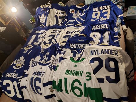 About half of my Leafs collection : r/hockeyjerseys