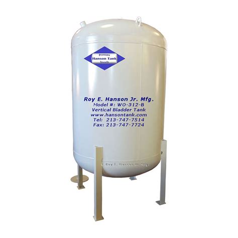 WO312B Bottom Outlet Bladder Tank - Hanson Tank Asme Code Pressure Vessel Mfg