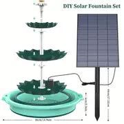 Solar Fountain 6 Nozzles Solar Water Fountain Solar Powered - Temu