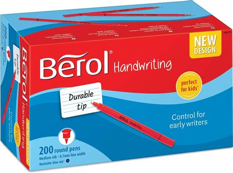 Amazon.com : Berol Handwriting Pens | Round Shape | Washable Blue Ink ...