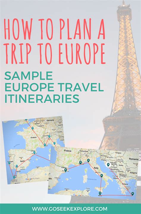 How To Plan a Trip to Europe: Sample Travel Itineraries — Go Seek Explore | Travel itinerary ...