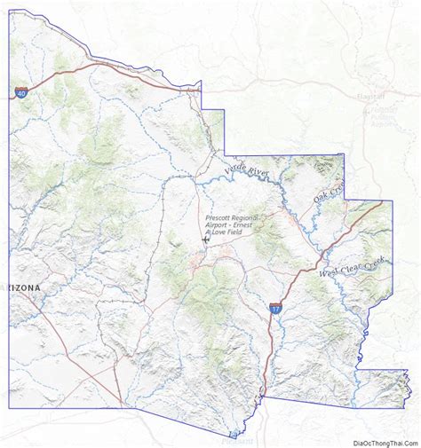 Map of Yavapai County, Arizona - Thong Thai Real