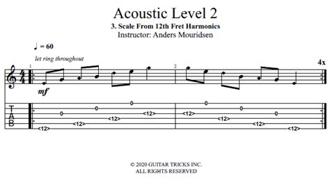 Guitar Lessons: Scale From 12th Fret Harmonics