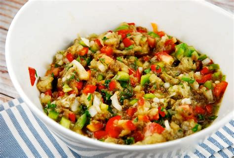 Roasted Eggplant Salad Recipe - 1 Smart Point - LaaLoosh