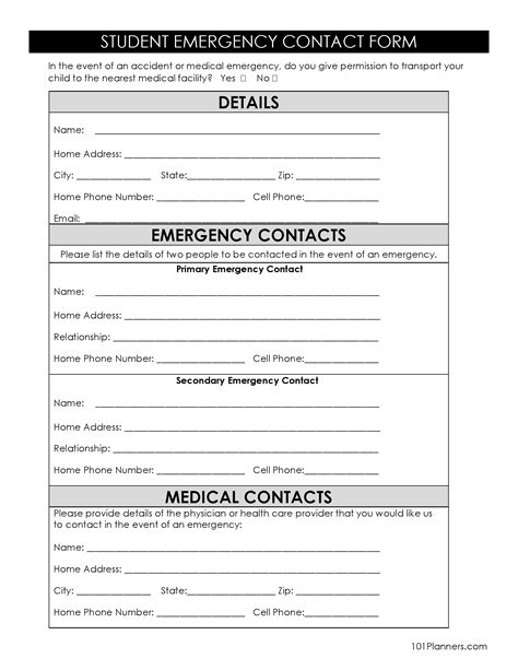 Free Printable Emergency Card Template - Printable Form, Templates and Letter