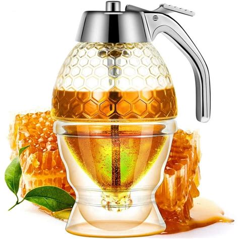 Syrup Dispensers, Honey Dispenser with Stand, No Drip Honey Container ...