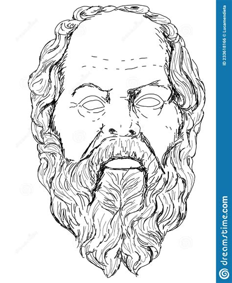 Realistic Illustration of the Face of the Greek Philosopher Socrates Stock Illustration ...