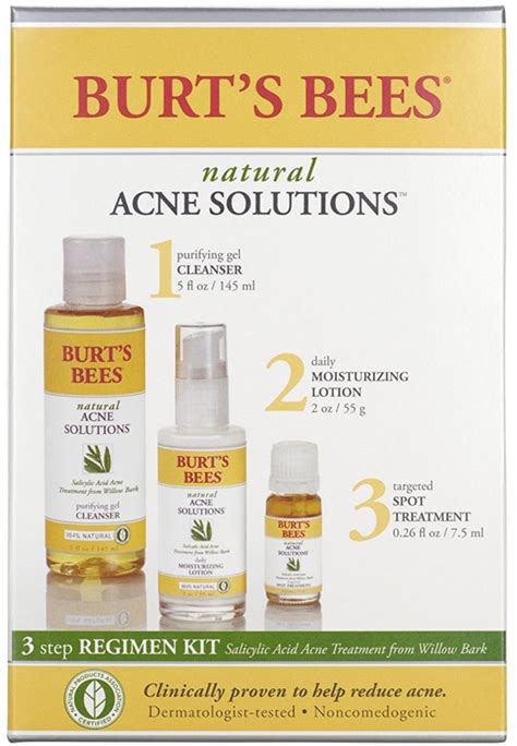 Burt's Bees Natural Acne Solutions 3 Step Acne Regimen Kit 1 Each - Walmart.com