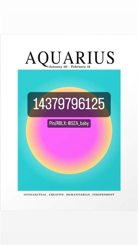 Aquarius Aura Roblox Decal | Bloxburg decal codes, Preppy decal, Roblox image ids