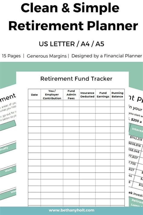 Retirement Planner Planner Retirement Financial Planner | Etsy