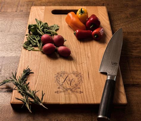 Personalized Charcuterie Board | Monogrammed Cutting Board with Heart