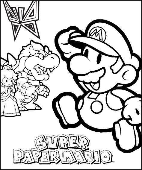 Mario Coloring pages - Black and white super Mario drawings for you to ...