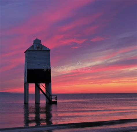 Burnham on Sea Low Lighthouse Stock Image - Image of white, whiten ...