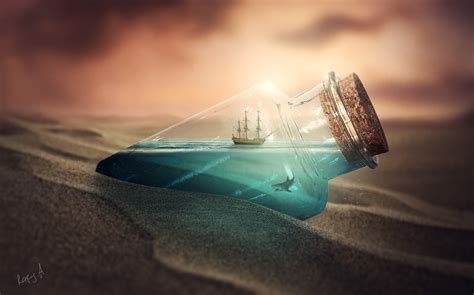 The Bottle Photoshop Photo Manipulation Tutorial Processing - rafy A