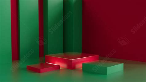 Christmas Square Green Exhibition Booth 3d Festival Powerpoint Background For Free Download ...