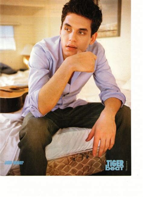 John Mayer teen magazine pinup clipping on his bed mattress open legs - Teen Stars Forever Pinups