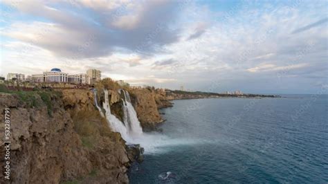 Day to night timelapse of Lower Duden Waterfalls in Antalya, Turkey ...