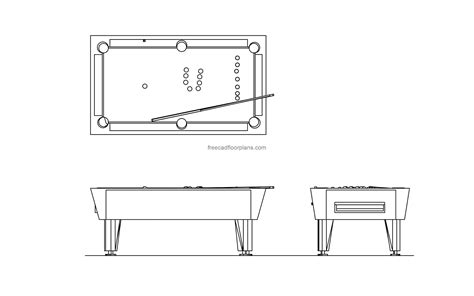 Billiard Table - Free CAD Drawings