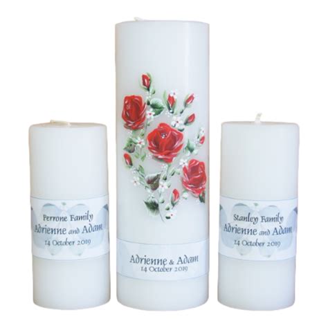 Red Roses Wedding Candles – Jamberoo Abbey