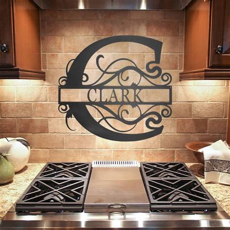 Customizable Split Monogram Wall Art Decor Sign by Redline Steel® in ...