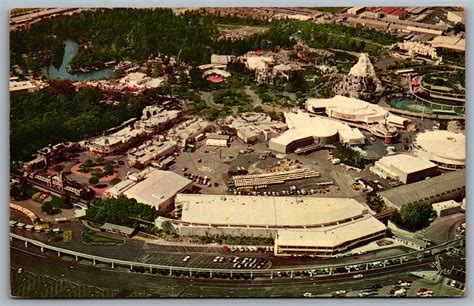 Postcard Anaheim CA c1968 Aerial View of Disneyland Amusement Park Matterhorn | United States ...