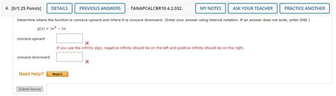 Solved Determine where the function is concave upward and | Chegg.com