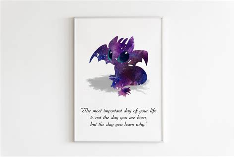 How to Train Your Dragon Quote POSTER: Watercolor Wall Art, Little Dragon Art Decor, Book ...