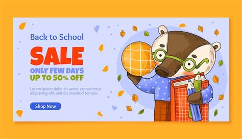 Free Vector | Horizontal banner template for back to school season