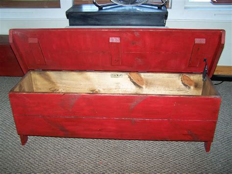 Antique Primitive Chest Trunk Bench