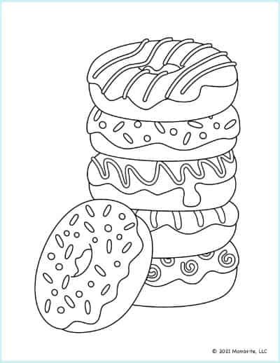 Donut Coloring Page